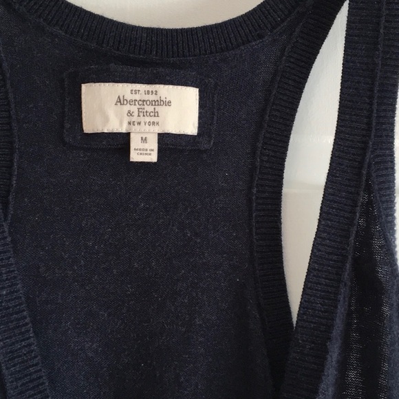 Blue Button-up Sweater Vest A&F - Picture 2 of 7